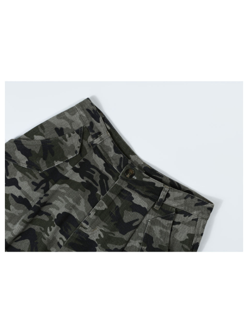 (W) Карго-брюки камуфляж Curved Double Pocket