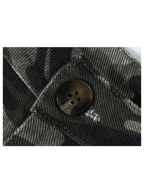 (W) Карго-брюки камуфляж Curved Double Pocket