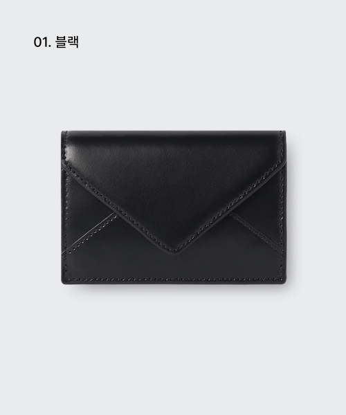 WOMENS PLAIN LEATHER ENVELOPE CARD WALLET