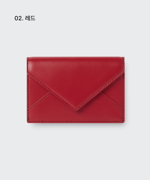 WOMENS PLAIN LEATHER ENVELOPE CARD WALLET