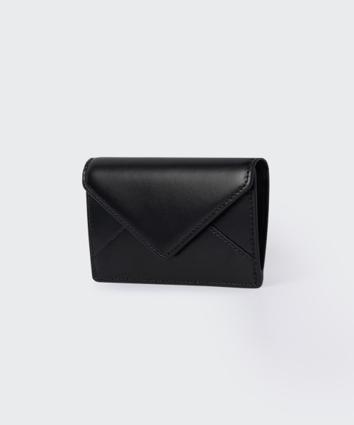 WOMENS PLAIN LEATHER ENVELOPE CARD WALLET