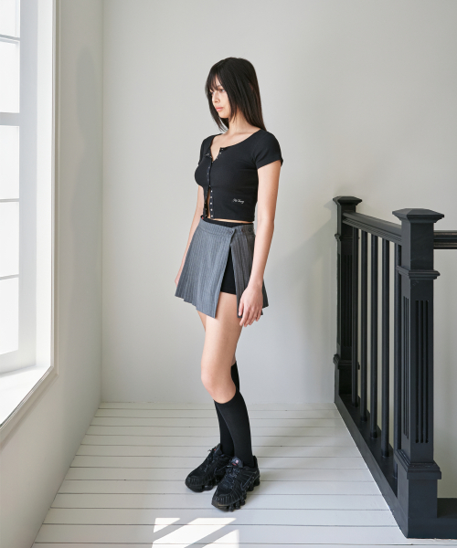 Dotty Snap Cardigan Black