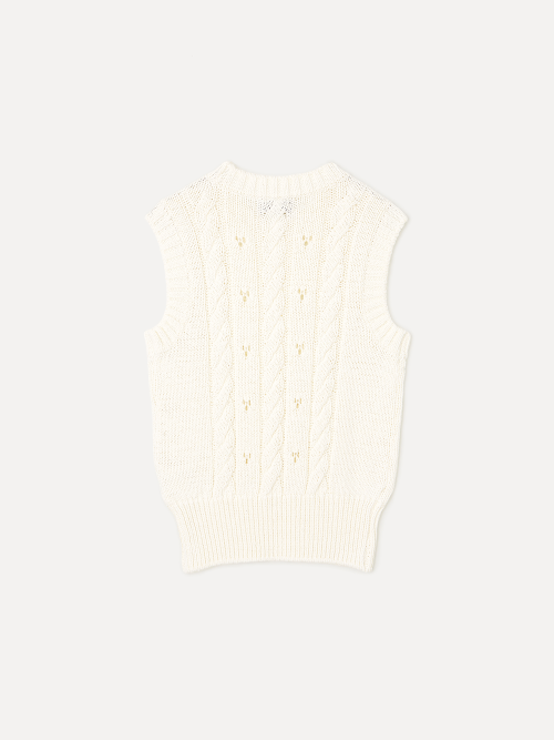 Vova cable knit vest white