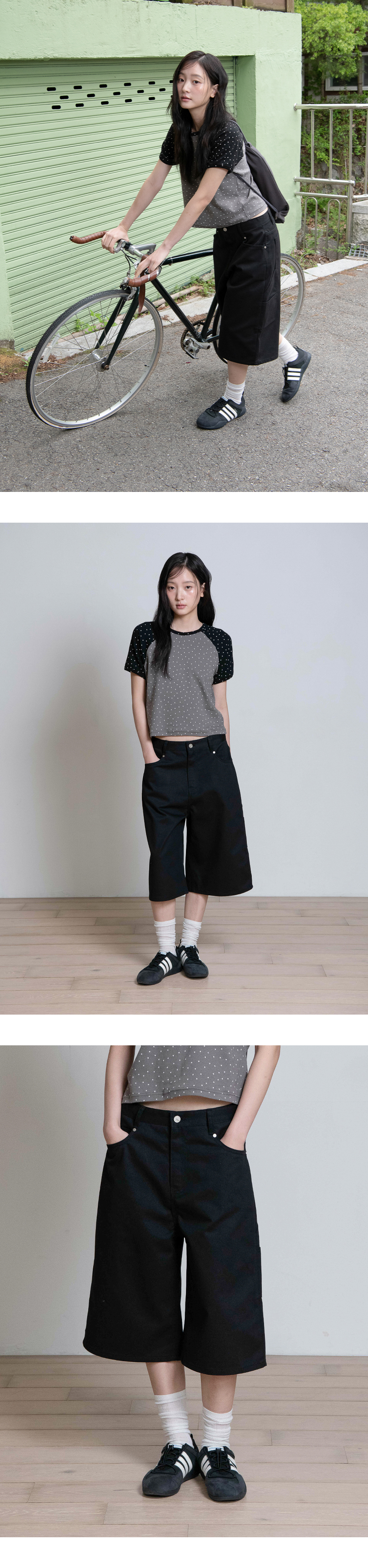 MUSINSA公式 | OAFISH Oaf Logo Bermuda Pants, Black