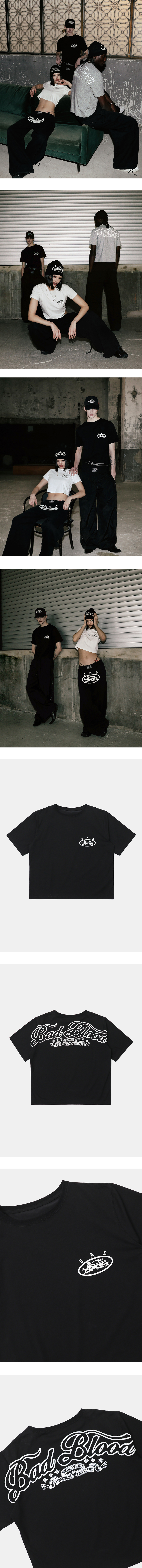 MUSINSA | BADBLOOD Mystic 1/2 Print T-Shirt Slim Fit - Black