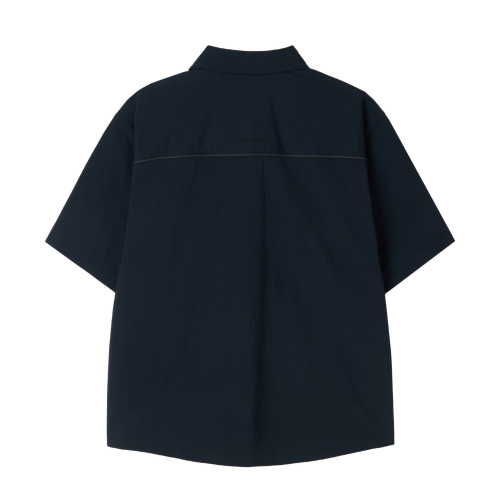AIRO SEERSUCKER HALF SLEEVE SHACKET - NAVY (P252MJK188)