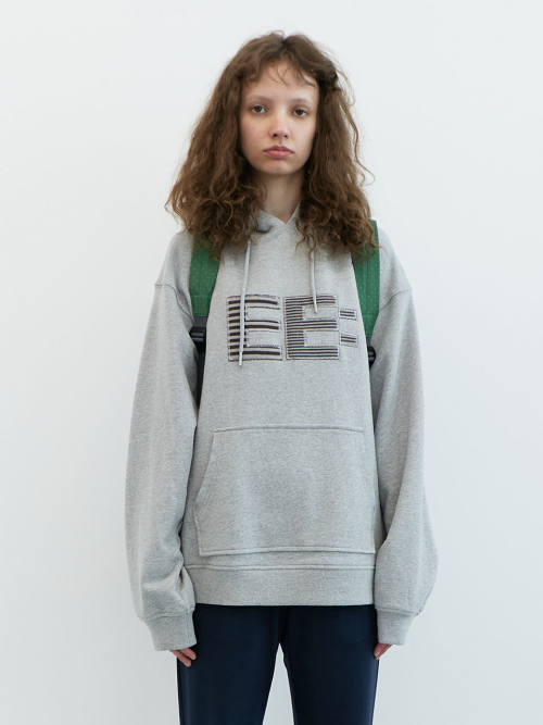Худи оверсайз с пиксельным лого (Grey)
