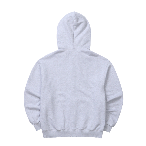 Sound Wave Artwork Damage Washing Hoodie Zip-up Melange