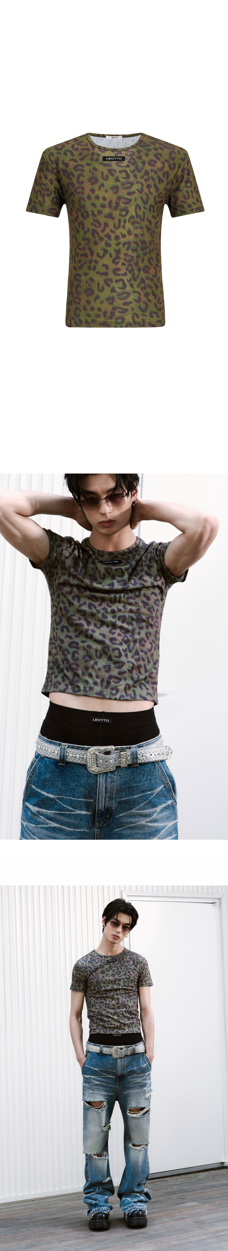 ★LECYTO★ Leopard Trail TShirtPurple Generic Animal Skin Purple Color Leopard Women's Classic-Fit