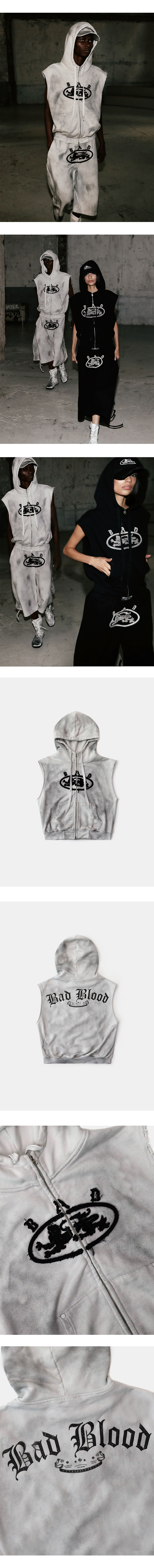 ◆25SS BADBLOOD Mystic Patch Sleeveless Hooded Zip-Up/2色◆ MUSINSA | BADBLOOD Mystic Patch Sleeveless Hooded Zip-Up
