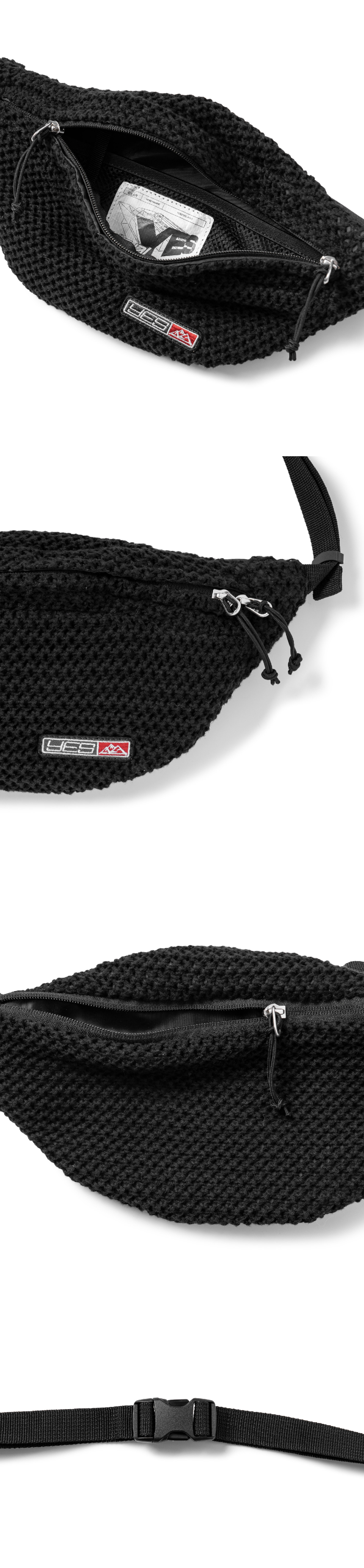 バッグ・カバンその他 YESEYESEE Y.E.S Knitted Waist Bag 5FT2180 MUSINSA | YESEYESEE Y.E.S Knitted Waist Bag Black