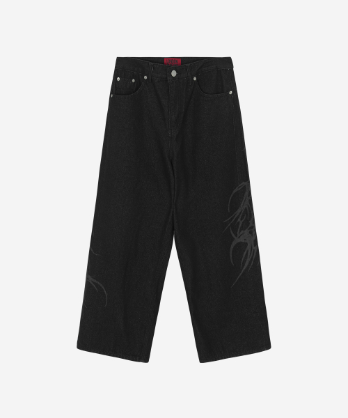 SIDE GRAPHIC CURVED DENIM BLACK