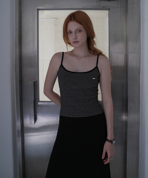 Soft Stripe Sleeveless [Black]