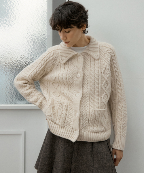 FISHERMAN SWEATER KNIT_2COLOR