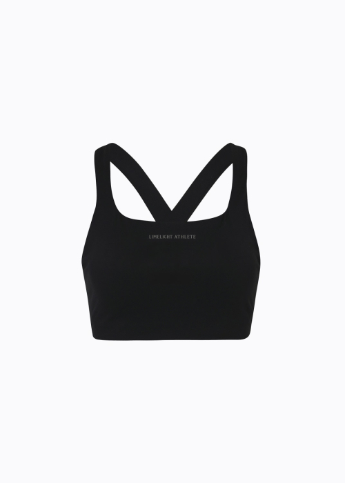 Спортивный бра с логотипом U-образный, Black/Grey
