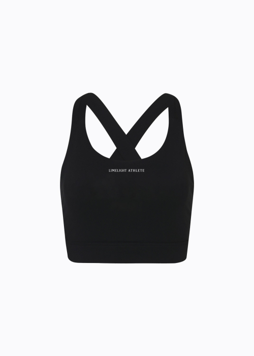 Спортивный бра V-line с логотипом Athlete (Black/White)