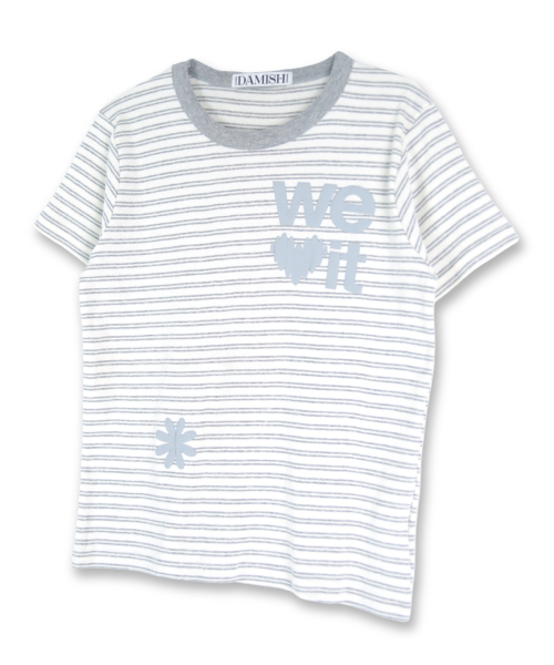 WE LOVE IT Stripe T_Shirts_Gray