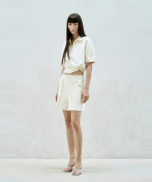 COTTON SWEAT SHORTS BUTTER