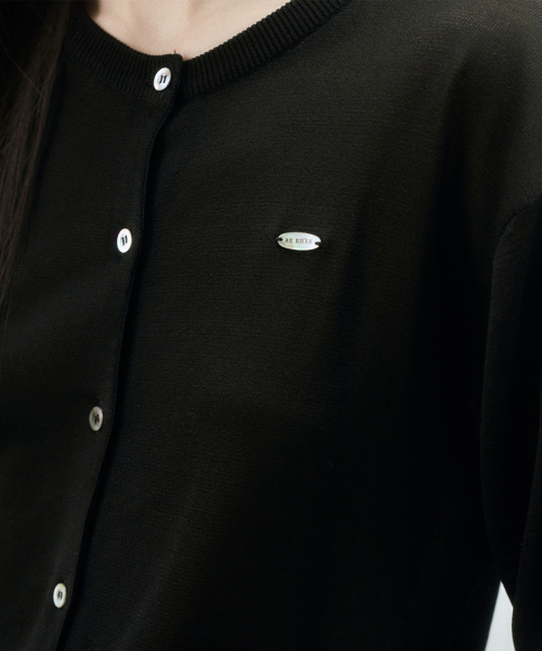 LOGO PLAQUE CARDIGAN BLACK