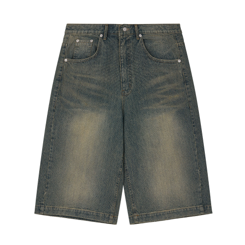HEART DENIM SHORTS DARK INDIGO