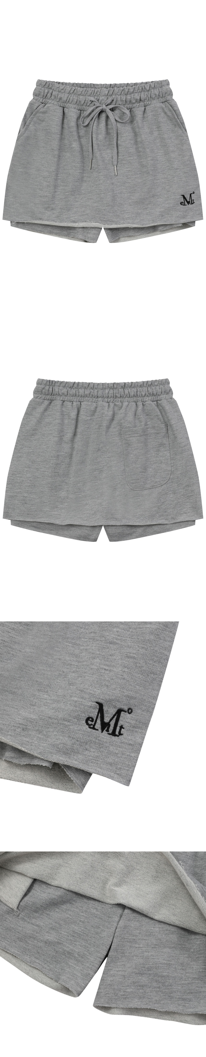 ☆韓国☆［MUCENT］DAMAGE SWEAT PANT SKIRT 2color DAMAGE SWEAT PANT SKIRT (Black, Gray) - MUCENT | 60% - Asian