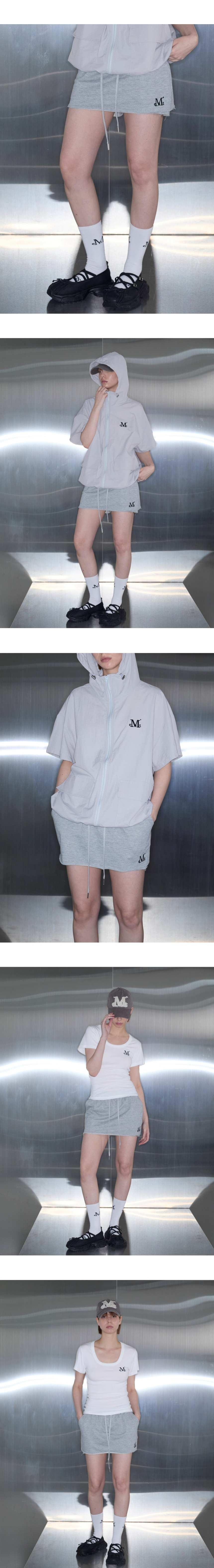 ☆韓国☆［MUCENT］DAMAGE SWEAT PANT SKIRT 2color DAMAGE SWEAT PANT SKIRT (Black, Gray) - MUCENT | 60% - Asian