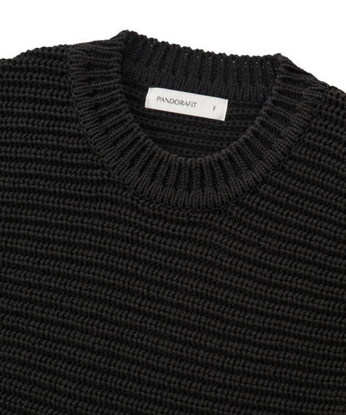 Unbalance Strap Knit Vest (black)