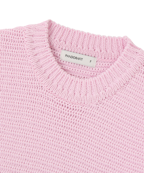 Unbalance Strap Knit Vest (pink)