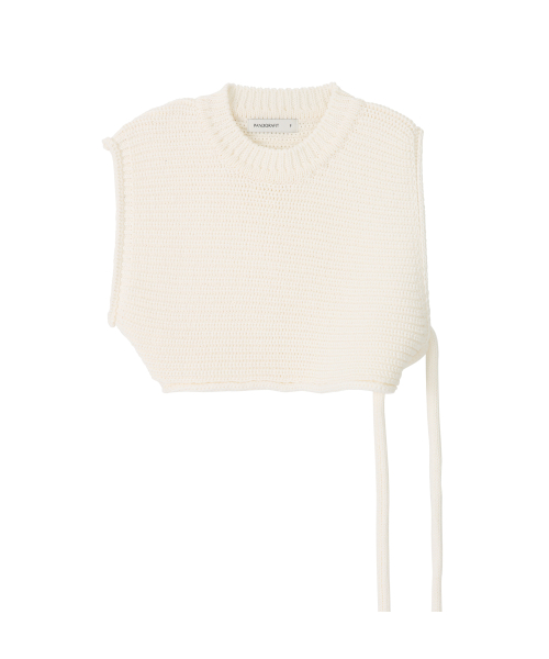Unbalance Strap Knit Vest (ivory)