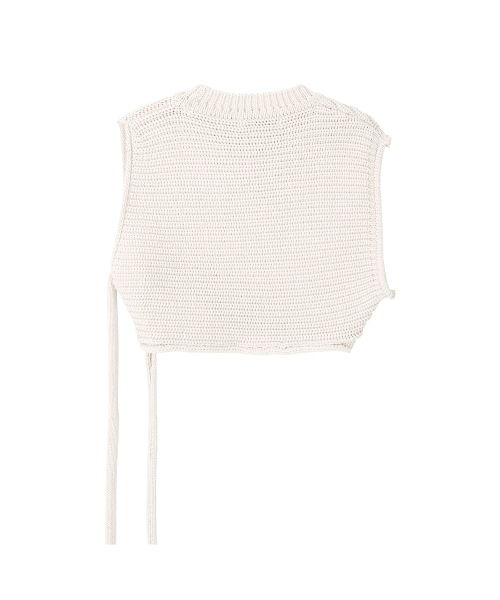 Unbalance Strap Knit Vest (ivory)