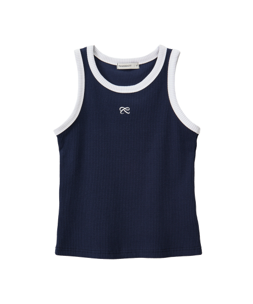 Ribbed Contrast Sleeveless (navy)