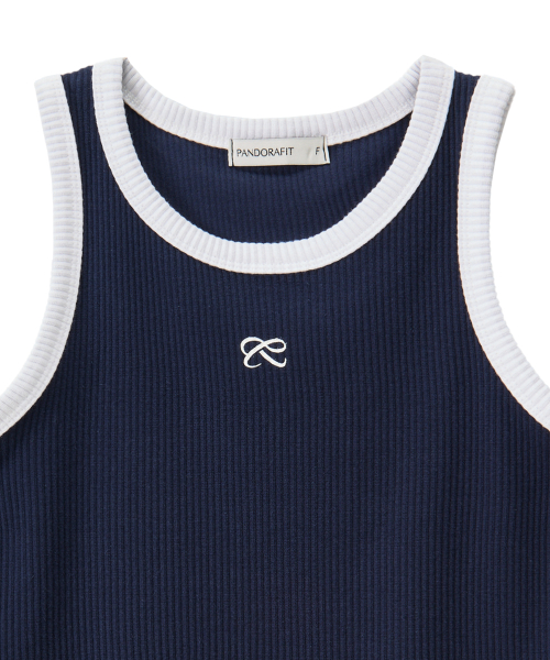 Ribbed Contrast Sleeveless (navy)