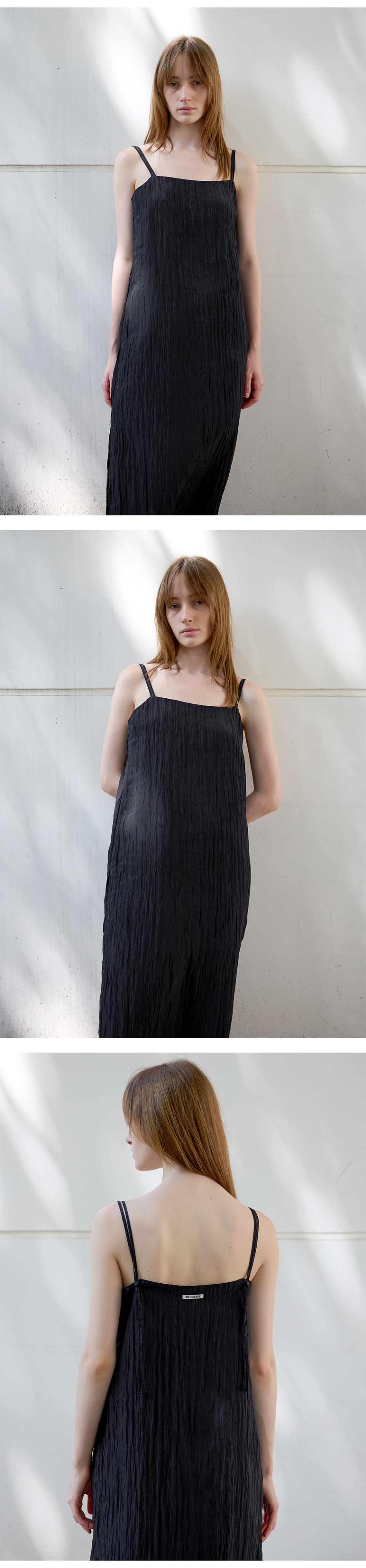 LEVAR ♥ Crease Slip Dress /追跡付 MUSINSA | LEVAR Crease Slip Dress - Black