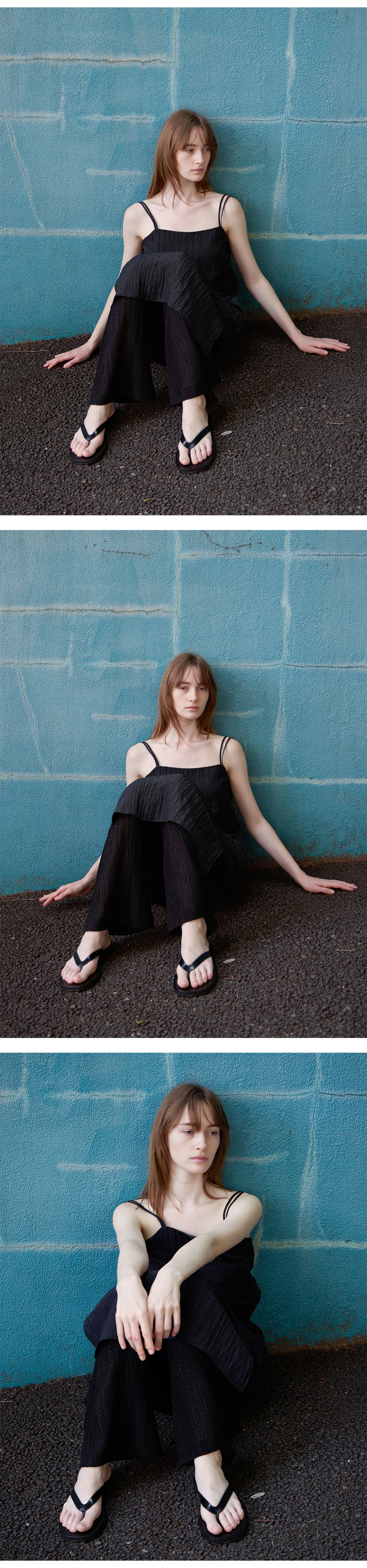 LEVAR ♥ Crease Slip Dress /追跡付 MUSINSA | LEVAR Crease Slip Dress - Black