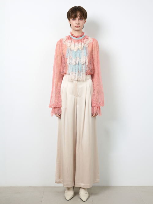 Belle Beige Wide-leg Pants