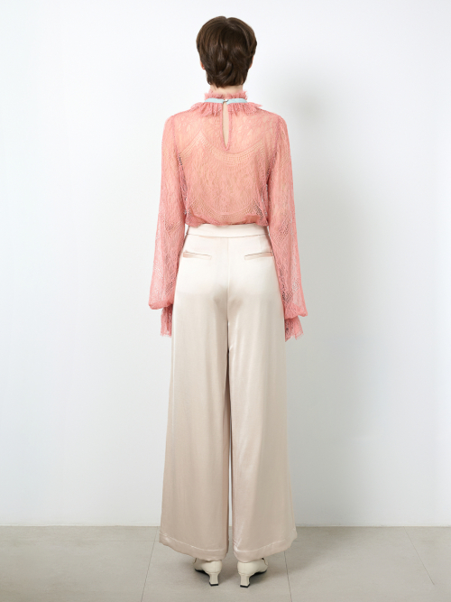 Belle Beige Wide-leg Pants