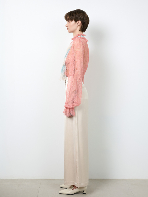 Belle Beige Wide-leg Pants