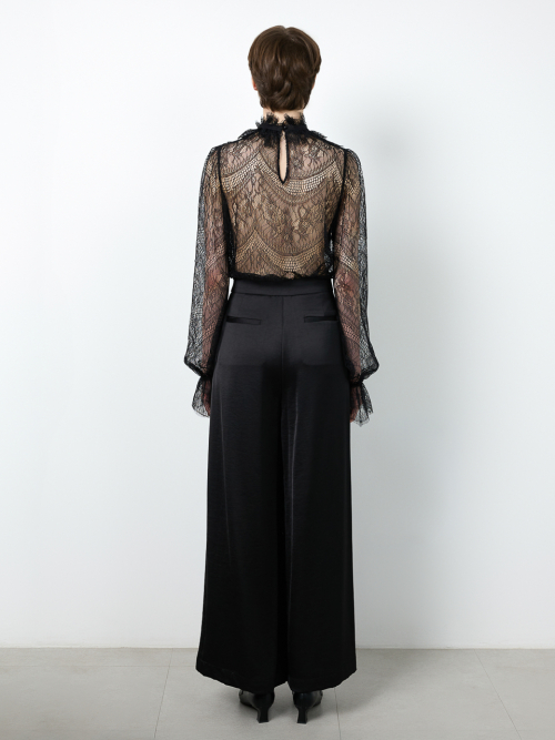 Belle Black Wide-leg Pants
