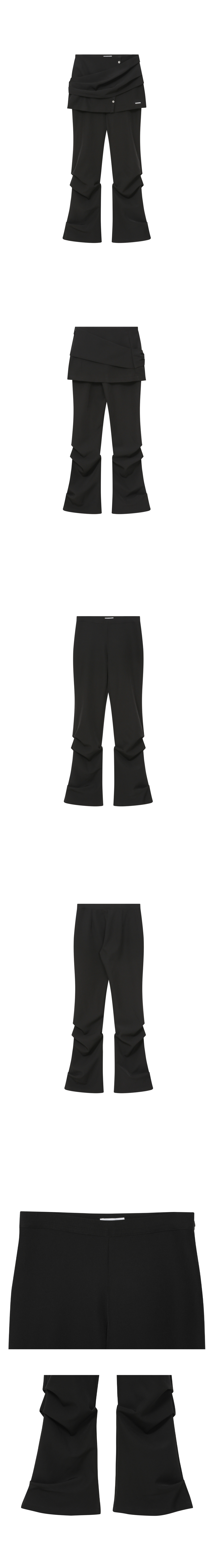 MUSINSA | MISEKI SEOUL Draped shirt skirt pants SET BLACK