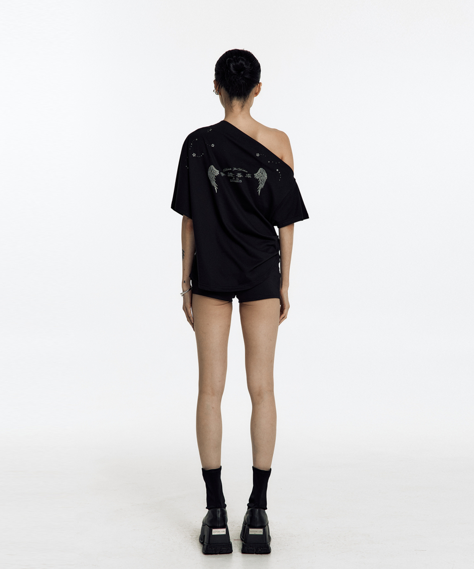 ★KASHIKO★ Zen One Shoulder Top MUSINSA | KASHIKO Zen One Shoulder Top Black