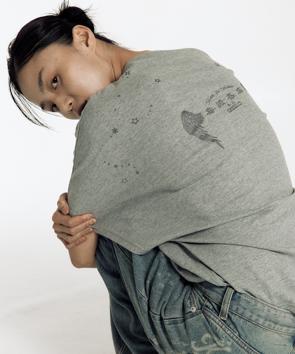 Tシャツ・カットソー Kashiko 25ss Zen One Shoulder Top KASHIKO Zen One Shoulder Top Gray