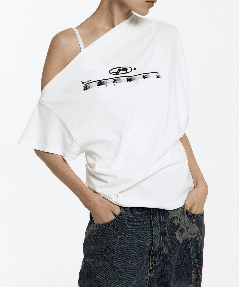 【KASHIKO】Zen One Shoulder Top MUSINSA公式 | KASHIKO Zen One Shoulder Top White