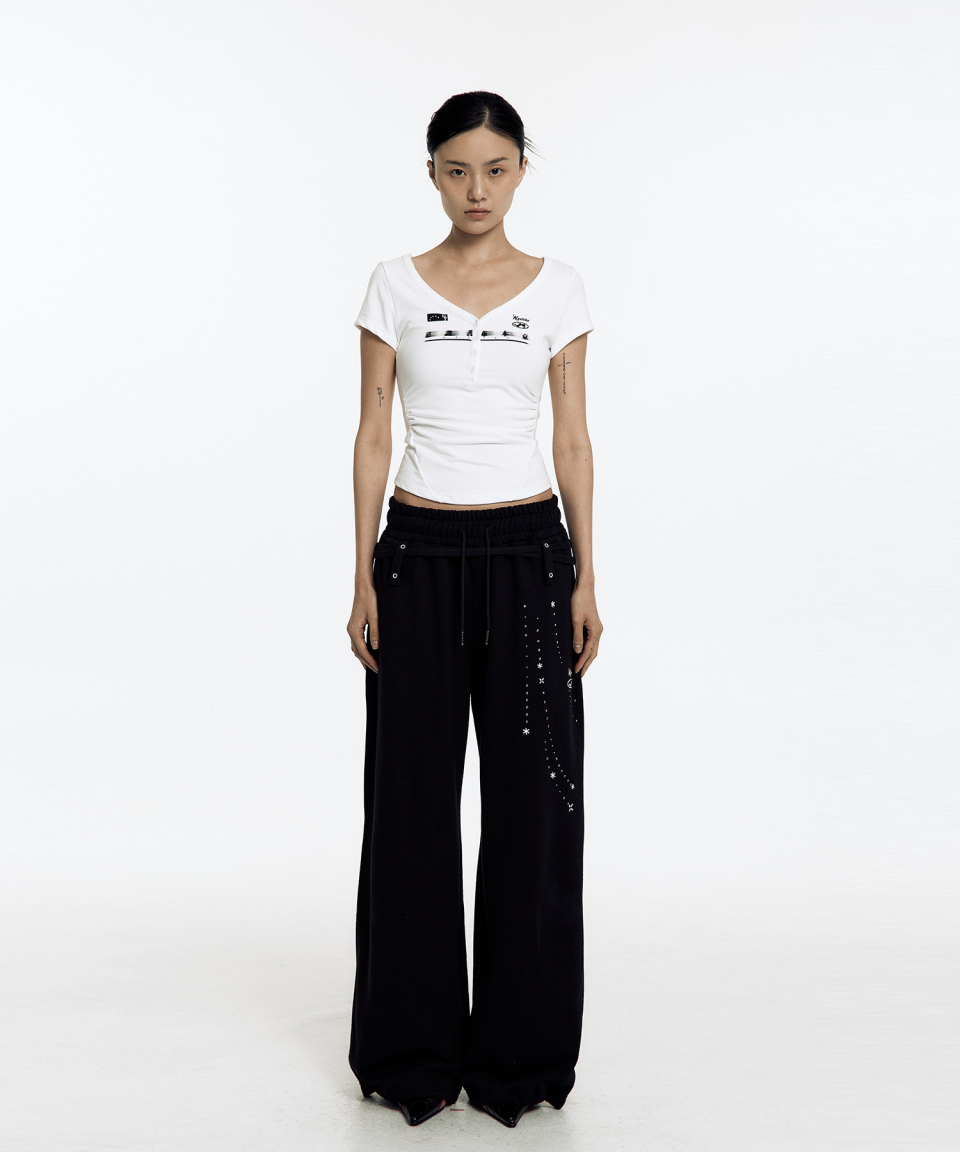 ★KASHIKO★ Zen Button Henley Neck Top MUSINSA | KASHIKO Zen Button Henley Neck Top White