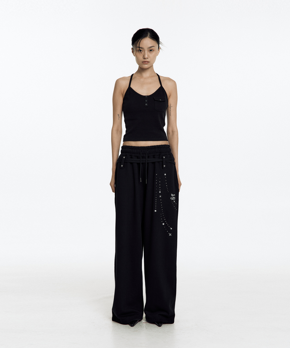 ★KASHIKO★ZENU BELT SWEAT PANTS MUSINSA | KASHIKO Zenu Belt Sweat Pants Black