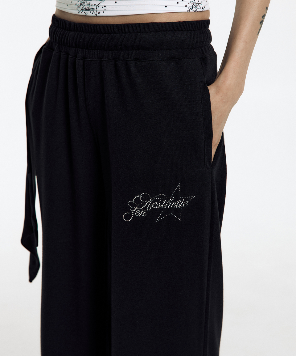 MUSINSA | KASHIKO Scarf Sweat Pants Black