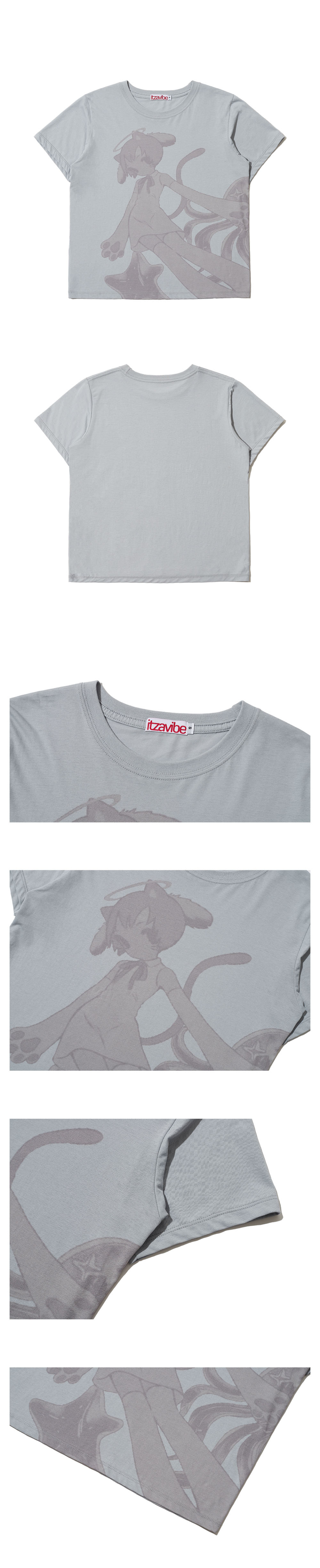 【ITZAVIBE】25ss CAT GIRL IN SPACE T SHIRT CAT GIRL IN SPACE T SHIRT - ITZAVIBE