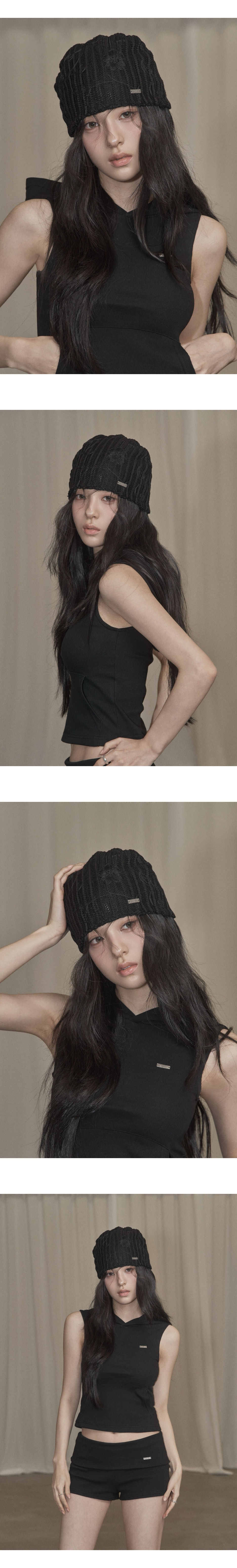 Matsu様 MUSINSA | KHAKIPOINT Flower Beanie (black)