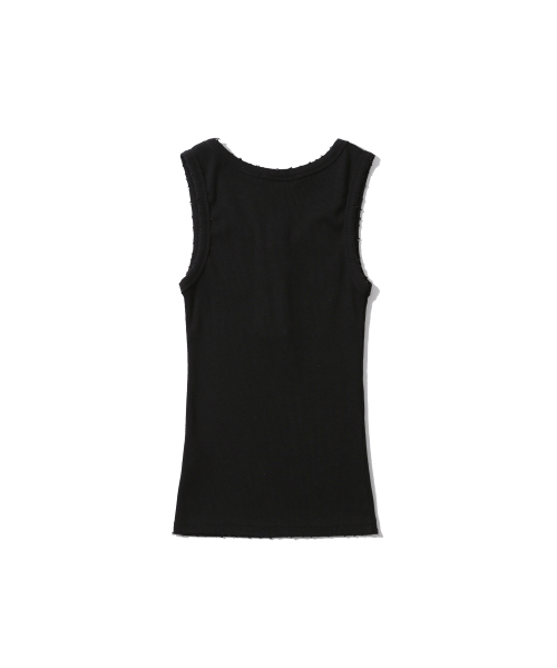 CUT PIGMENT WASHING SLEEVELESS BLACK