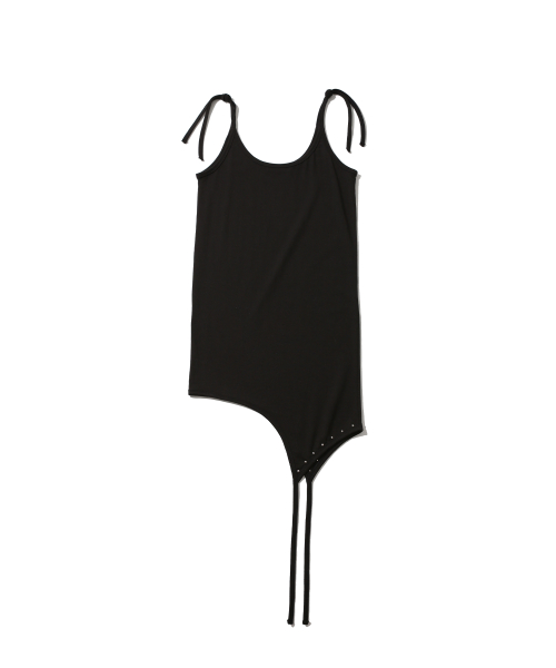 STUD SIDE LAYERED SLEEVELESS BLACK