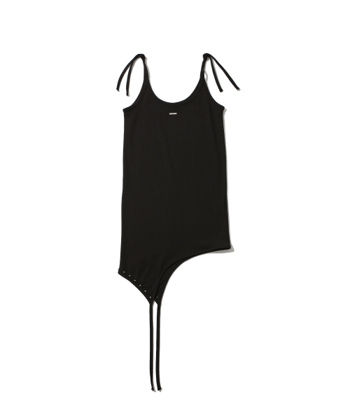 STUD SIDE LAYERED SLEEVELESS BLACK
